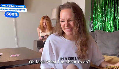 Hot babe loses card Bet, forced to blow and take cum wherever