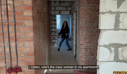 Property owner gets a blowjob on the construction site.