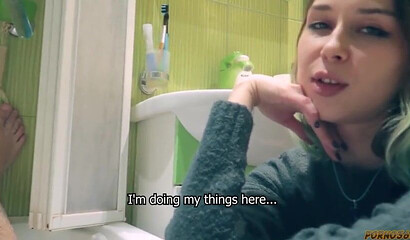 Stepsis catches him in the bathroom, gets a facial for her troubles.