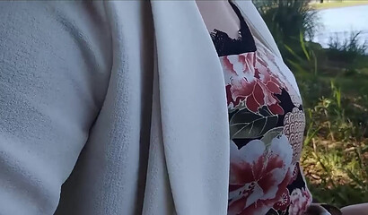 French MILF swallows a massive cock on the street