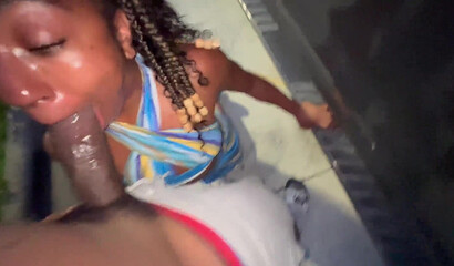 Young Wife Sucks Big Dick in a Truck Stop Parking Lot