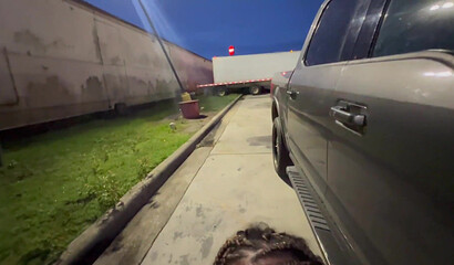 Young Wife Sucks Big Dick in a Truck Stop Parking Lot
