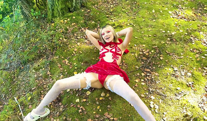 Vasya Sylvia's Deep Throat Adventure in the Woods