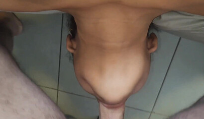 Brunette Teen Deepthroats Until She Gets a Cumshot