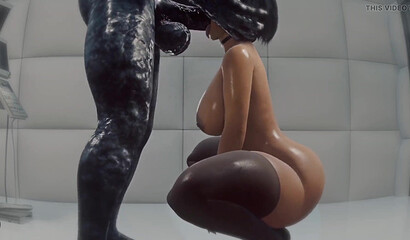 Ada takes a massive deepthroat and cum in mouth