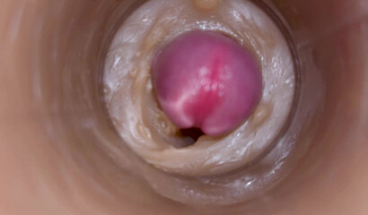Camera captures cum squirting inside my pussy
