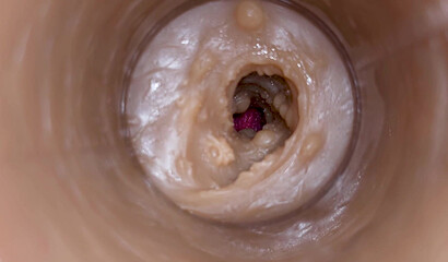 Camera captures cum squirting inside my pussy