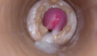 Camera captures cum squirting inside my pussy