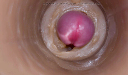 Camera captures cum squirting inside my pussy