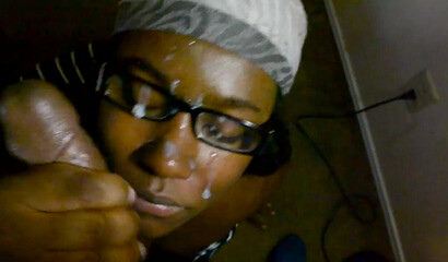 Getting her face covered after a hard slap