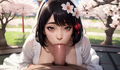 日本新娘在婚礼当天享受公众的喜悦