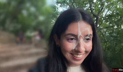Cutie Takes a Facial on a Forest Hike