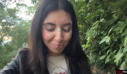 Cutie Takes a Facial on a Forest Hike