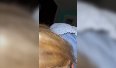 Blonde Babe Teases Her Tits Before a Night Blowjob