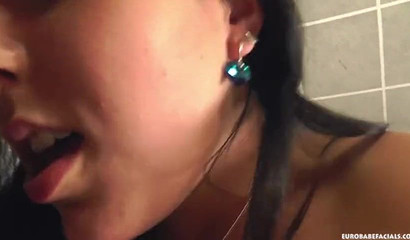 Cum addicted slut rides cock before she takes cumshot on her pretty face