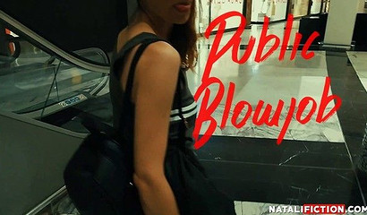 Horny and lusty Natali Fiction enjoys public blowjob more than anything