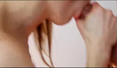 Perfect blowjob performed by skinny wife with red lipstick