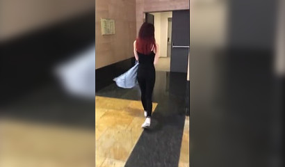 Very hot redhead slut gives my head in the changing room