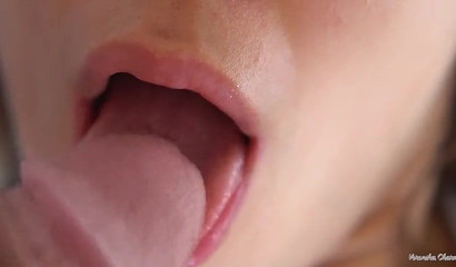 Super close up cum eating after lovely handjob