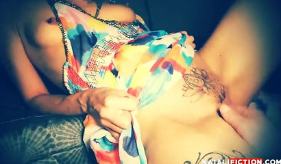 Cute hippie chick sucks hard dick and gets it in her muff