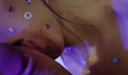 Sweet MILF with big naturals cuddles her husband's dick and sucks it hard