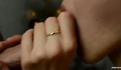 Erotic and sensual blowjob with glamour babe in amazing closeup view