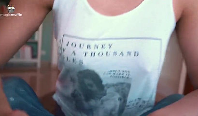 Super hot MILF with big fake tits sucking cock in POV