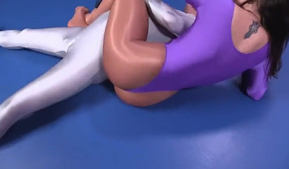 Brunette pornstar Sinn Sage wrestles and finishes a guy with a blowjob