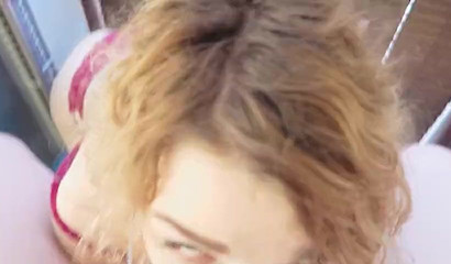 Nerdy blonde with natural tits Deepbunnyhole blows big cock