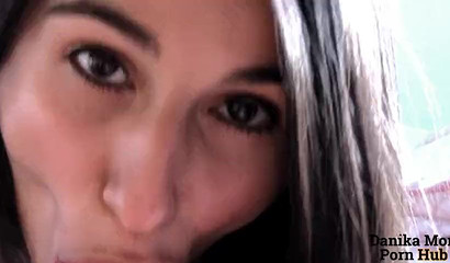 Gentle head turns rough and Danika Mori swallows his load