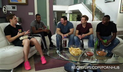 Young delivery girl gets into a rough interracial orgy