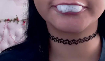 Slutty teen is thirsty for some white juice