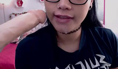 Slutty teen is thirsty for some white juice