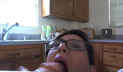 Shenanigans with the dirty talking Amber Hahn and a dildo