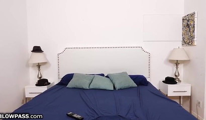 Little nympho Adira Allure throats and sucks her stepbro's dick