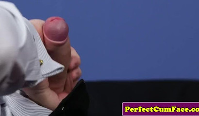 UK beauts sucks until she gets cum on her face