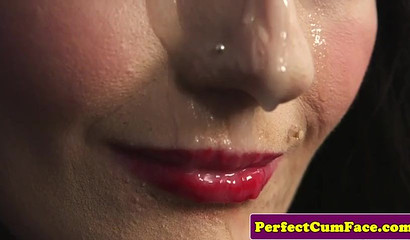 Mature brunette gives her doctor a messy blowjob