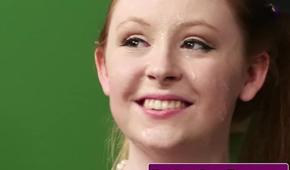 British schoolgirl getting face fucked in a 3some