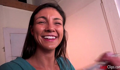 Natural model with big round boobies will suck cock to pass the audition