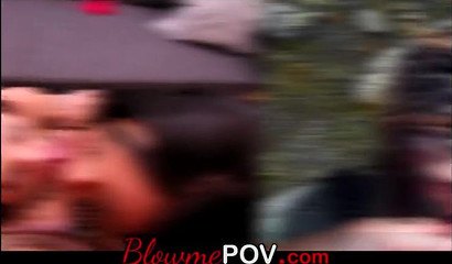 Hungry for cum the girls offer their mouths as service