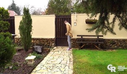 Pounded brunette Azure Angel returns the favor with a rimjob