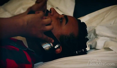 Chrissy Fox rimming an ebony ass in a threesome