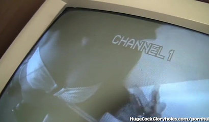 Petite Brunette Teen In Bikini Deepthroating Huge Glory Hole Cock