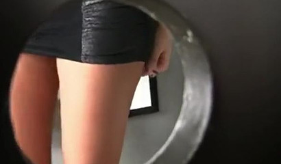 Cute blonde sweetie pleasing a big glory hole cock