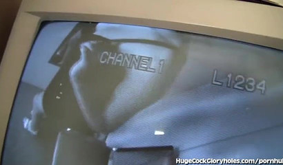 Blonde cock gobbler sucking a random dick in the gloryhole