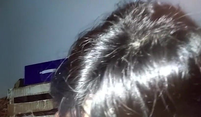 All-natural babe giving a sloppy blowjob