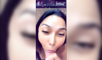 Exotic Asian babe gives oral pleasure & eats cum on Snapchat