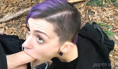 Petite slut Jasper Blue goes naughty with a stranger