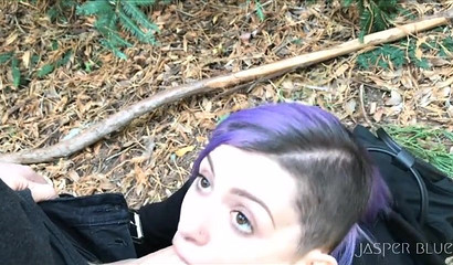 Petite slut Jasper Blue goes naughty with a stranger