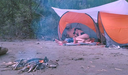 Brunette teen treats the guy with a public suck session